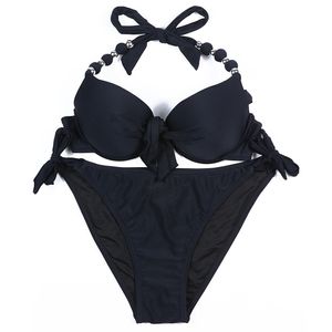 EONAR Badmode Vrouwen Solid Braziliaanse Bikini Set Sexy Push Up Badpak Badpak Beach Wear Plus Size XXL 210625