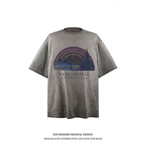 Vêtements pour hommes éonmodistes |2024 Été Nouveau 240g T-shirt à manches courtes de marque American marque américaine Cotton American Wash Wash