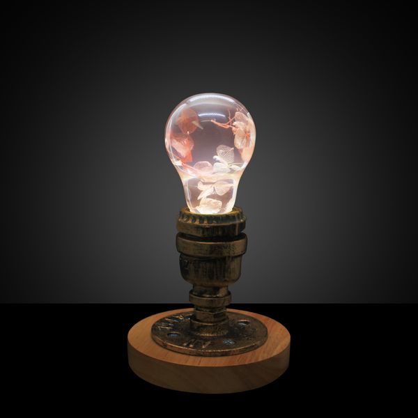 EP LIGHT - Phorrangea, lampe de table EP Light Vintage Retro Light Base, veilleuse d'ambiance créative, lampe de bureau pour décoration de table, cadeau de Noël de vacances