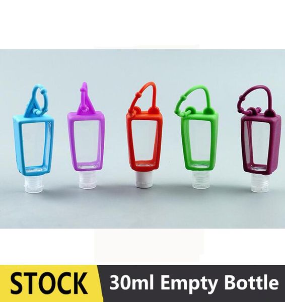 EPACK 30ML bouteille rechargeable d'alcool vide avec porte-clés crochet bouteille de désinfectant pour les mains en plastique Transparent transparent pour voyage 7189972