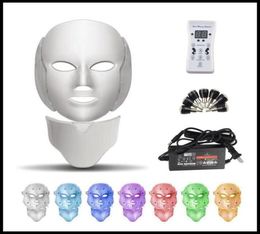 Epack Gold 7 Color LED Beauty Mask Mask LED Therapy Thérapie LEDPHAPY LEGHYPY PON Thérapie légère Masque de beauté de soins de la peau du visage avec cou 8872709