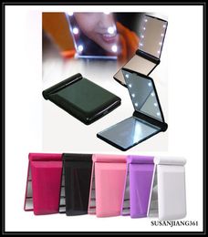 Epack Lady Led Makeup Mirror Cosmetic 8 LED Mirror Vouwbare Portable Travel Compact Pocket Led Mirror Lights Lampen9178292