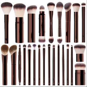 Epack Sherglass Makeup Brushes Set - 16-PCS Powder Blush Feryshadow Crease Occiner Eyeliner Eyeliner Smudger Dark-Bronze Metal Handle Cosmetics Tools