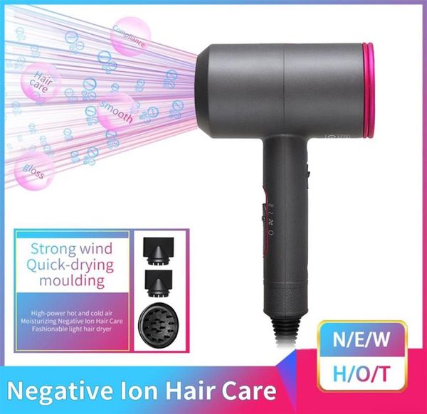 Epacket 1800W Tecnología de secador de cabello iónico Modelo termostático 3 Velocidad 3 Boquillas Cold para peluquería para el hogar Travel203J3071981