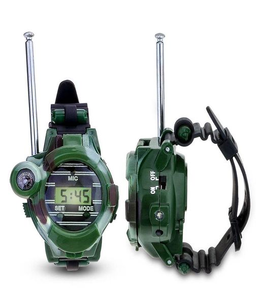 Epacket 2 pièces talkies-walkie montres jouets pour enfants 7 en 1 Camouflage radios 2 voies Mini talkie-walkie Interphone horloge enfants Toy6214962