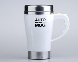 Epacket 450 ml Automatisch roeren Magnetische koffiemok Roestvrij staal Melkmengwaterbeker Blender Lazy Smart Ontbijt Thermisch Cu2770215