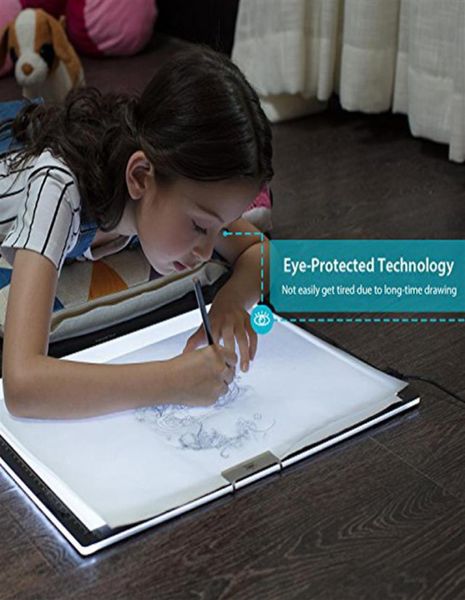 Epacket A4 Dibujo LED Tableta Gráficos digitales Pad USB LED Light Board de copia de arte electrónico Pintura gráfica Tabla 26868741485