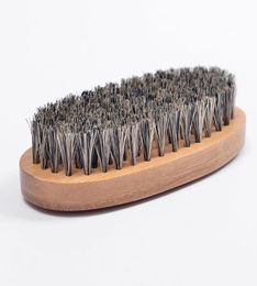 Epacket Hair Hair Bristle Beard Moustache Brosse militaire Military Hard Round Wood Pandon Antistatic Peach Peigt Hairdressing Tool for Men3302525