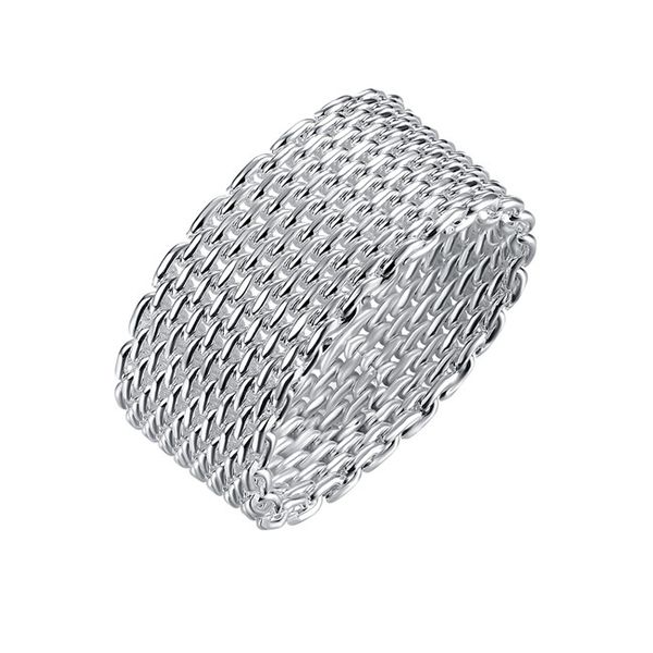 Epacket DHL Anillo neto de plata esterlina plateado DHSR38 Tamaño de EE. UU. 6,7,8,9,10; Envío Gratis anillos de plata 925 para mujer, joyería