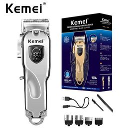 EPACKET KEMEI KM-2010 PROFESSIONEEL Draadloze haarsnijder Barber Clipper 4 Lever Blade Aanpassing LCD Display Beard5056048