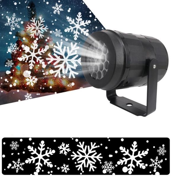 Epacket LED Effet Light Christmas Snowflake Snowstorm Projecteur Lights Rotation Stage Projection Lamps for Party KTV Bars Holiday4869366
