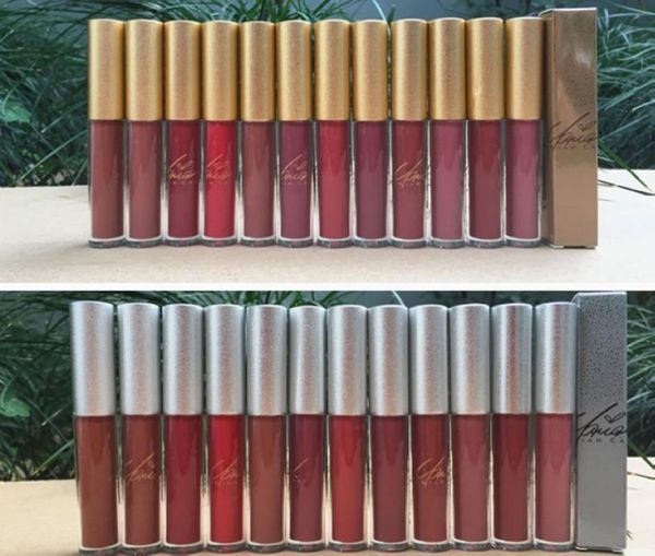 Epacket Nuevo labios de maquillaje SilverGold Box Matte Liquid Lipstick Nonstick Cup Gloss12 diferentes colores66777103