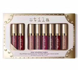 EPacket nouveau maquillage stila starStudded Eight Liquid Lipstick Set 8pcs boîte Longue Durée Crémeux Shimmer 15ml3618582