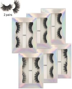 EPACKET NIEUWE HELE LASHES VERPAKKINGSKOOP Goedkoop 3D Mink wimpers 2 paren Private Label Custom Eyelash 6666721164