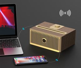 Epacket Oneder-V6 haut-parleur bluetooth rétro en bois sans fil portable extérieur maison bureau o basse radio3296915