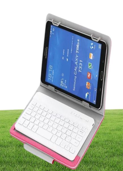 Epacket Wireless Bluetooth Keyboard con caja de cuero 7 8 9 Cubierta de soporte universal de 10 pulgadas para tableta para iPad para iOS Android Windows9758643