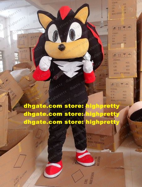 EPE Disfraz de mascota erizo negro Europaeus Shadow The Hedgehog Mascotte con espina roja adulto No.15