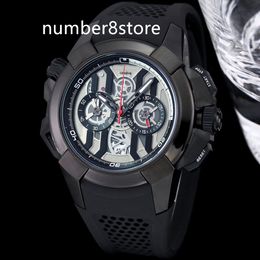 EPIC X Chrono Noir Montre Homme Oversize 47mm Montres De Sport De Luxe VK Quartz Fly Back Saphir Cristal Montre-Bracelet Suisse Étanche