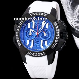 EPIC X Chrono diamant noir montre pour hommes 47mm VK Quartz surdimensionné montres de sport de luxe montre-bracelet suisse saphir cristal étanche