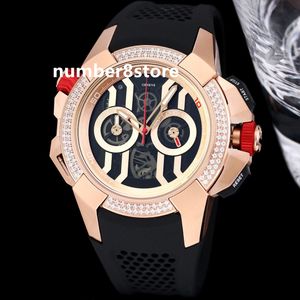 EPIC X Chrono Rose Gold Herenhorloge Diamond Bezel VK Quartz Oversize Luxe sporthorloges Zwitsers polshorloge Saffierkristal Waterdicht