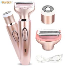 Épilateur 2 en 1 Trimeuse de coupe électrique portable Epilator Femme Facial Intimate Area for Body Hairvily Sex Shaver Bikini Pubic Rosor D240424