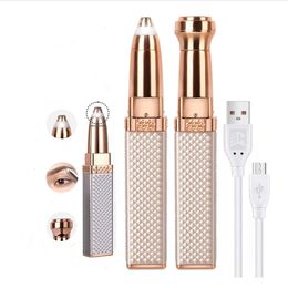 Épilateur 2 en 1 épilateur électrique pour femme chargement USB épilateur Portable Bikini rasoir indolore pour femmes corps tondeuse à sourcils 231013