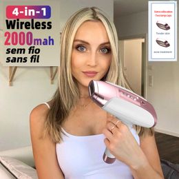 Epilator 2000Mah Draadloze 4in1 IPL Laser voor Vrouwen Thuisgebruik Apparaten Elektrische Ontharing Pijnloze Machine Bikini Drop 230804