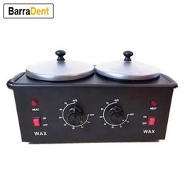 Epilator 200 w Zwarte Dubbele Potten Wax Warmer Elektrische Smelten Ontharingshars Parafine Heater voor Gezichtshuid Ontharing