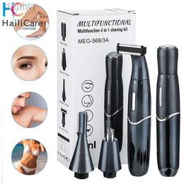 Épilateur 4 en 1 épilateur électrique pour hommes étanche des femmes étanche à l'oreille de nez Trimmer aisselle bikini le bras de bras REPHERVEUR UNISE RAZEUR DE BARDE D240424