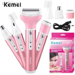 Epilator 4 en 1 Kemei Women Epilator Femenina de ceja femenina Lady Shaver para depilación de la máquina de afeitar la cara del depilador depilador D240424