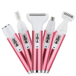 Épilateur 5 en 1 épilateur électrique épilateur pour femmes sourcils aisselles Bikini nez tondeuse coupe-cheveux USB charge dame rasoir 230327