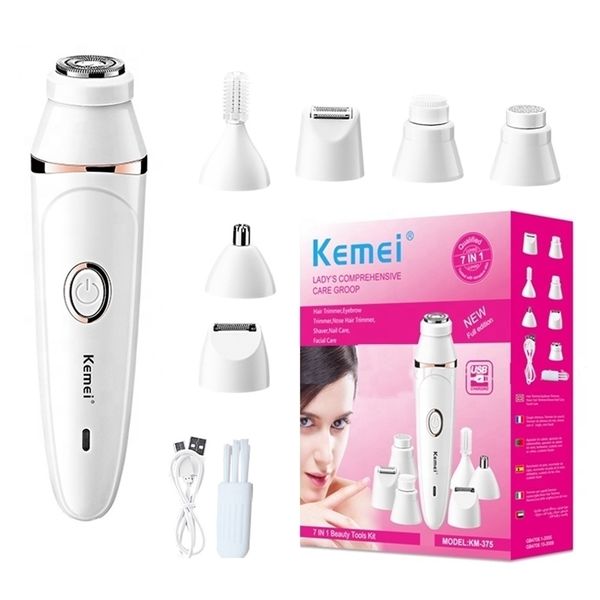 Épilateur 7in1 épilateur électrique femmes rasoir rasoir de sourcils jambe femme épilateur bikini rechargeable dame nez 220921