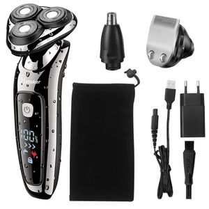 Épilateur HATTEKER rasoir électrique rasoir pour hommes 2in1 kit de toilettage usb rechargeable mâle barbe machine à raser 9598A 230621