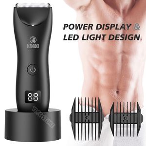 Depiladora Depilación púbica íntima para hombres Recortadora de ingle eléctrica Afeitadora masculina para áreas sensibles A prueba de agua Maquinilla de afeitar Nariz Cabello 230518