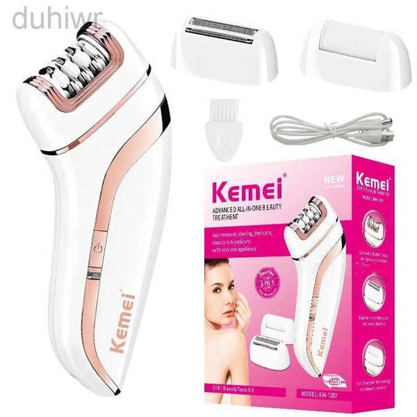Épilateur Kemei Femmes Épilateur Electric Rise de cheveux Corps facial Ladace Bikini Lignes Armes Aigment Rethes de cheveux Repuré-bras rechargeable D240424