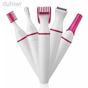 Epilator multifunctie 5 in 1 witte elektrische epilator voor wenkbrauw body bikini gezichtshaarverwijdering haar scheerschoenen pijnloze trimmer D240424