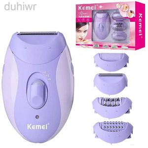 Epilator Originele Kemei 4in1 Women Epilator Facial Body Lady Lady Electric Shaver been Bikini Trimmer Arms onderarm Oplaadbare callus remover D240424