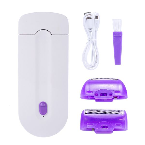 Depiladora USB Recargable Mujeres Depiladora Herramienta de depilación portátil Afeitadora rotativa Cuerpo Cara Pierna Bikini Depiladora de labios Depiladora Láser 230511