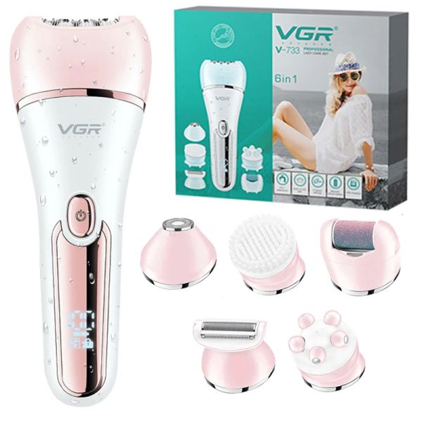 Épilatateur Vgr Electric Femmes Épilator Femelle Rasage de jambe de la jambe Corps Hair Lip Chin Chin dépilatoire Lady Bikini Trimmer Remover pour le visage