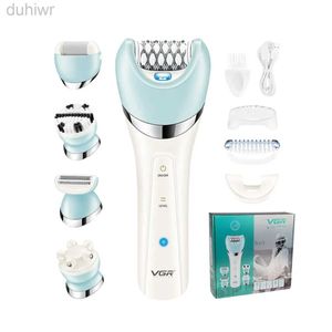 Epilator VGR Epilator 5 In 1 Electri Women Epilator vrouwelijke scheerbeurtebodem Body Hair Remover Lady Bikini Trimmer Facial Cleaning Massage V-703 D240424