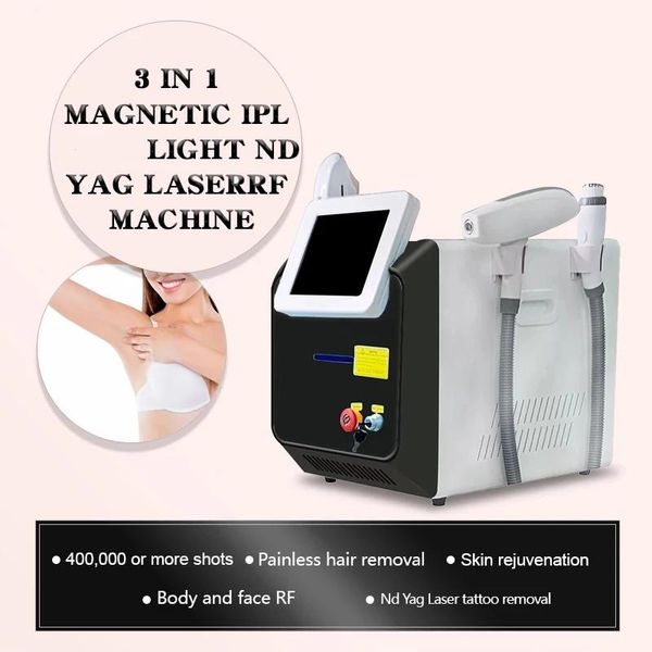 Épilateurs 360 Magneto Opt SHR IPL EIight Nd Yag L Aser RF pour l'épilation Lifting de la peau 1064nm Machine de beauté de tatouage