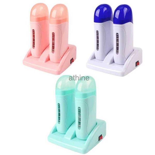 Épilateurs Électrique Double chauffe-cire épilateur cartouche cire rouleau Base rouleau sur épilation rechargeable épilation Machine épilatoire chauffage YQ240119