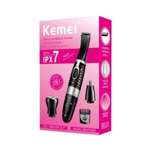 Epilators Kemei Professional Nose Hair Equip. Multifunción 5in1 Combinador de afeitado de afeitar Cejas de afeitado KMPG500 (sin batería)