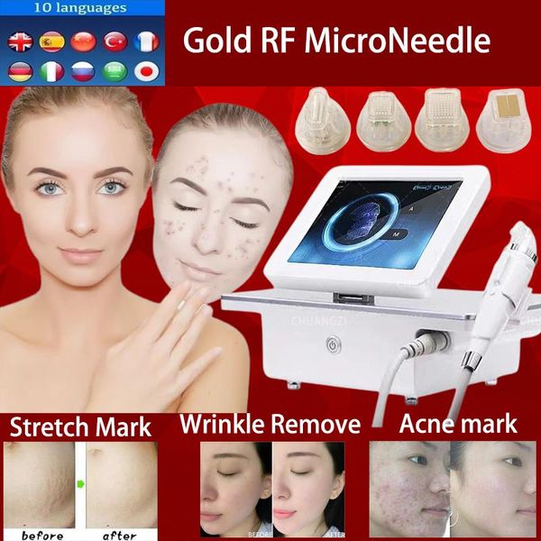 Épilators New Gold Wrinkle Remover RF micro-aiedling machine fractionnal rf micro-lisfil lift meling machine for Salon ou Home Us