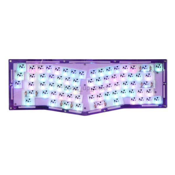 Epomaker Alice QMK/VIA Kit de bricolaje de teclado mecánico con cable de acrílico intercambiable en caliente montado en junta con LED orientados al sur Underglows HKD230808