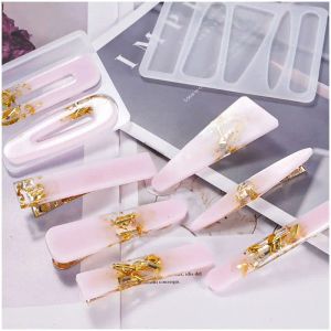 Epoxy hars vormhaar clips barettes gieten siliconen mal haar pin giethars schimmel diy kunst ambachten haarspeld gieten