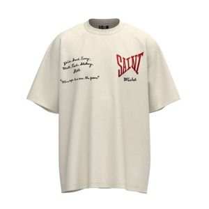 EQQK Retro Designer T-Shirts for Men and Women Saint Michaels Niche Lettre brodée Imprimé à manches courtes à manches unisexes à manches courtes à manches courtes