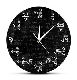 Équation Nines Math l'horloge des formules 9s montre suspendue moderne salle de classe mathématique décor artistique mural 2012124012191