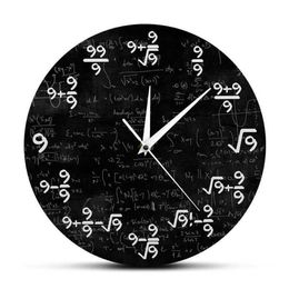 Vergelijking Negens Wiskunde De Klok van 9s Formules Modern Hangend Horloge Wiskundig Klaslokaal Wall Art Decor 201212163i