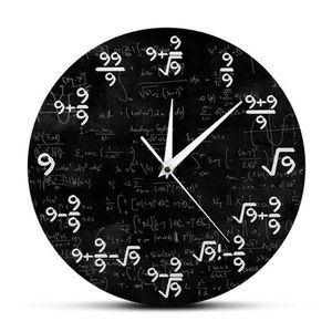 Ecuación Nueve Matemáticas El reloj de las fórmulas 9s Reloj colgante moderno Aula matemática Arte de la pared Decoración 201212203K